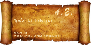 Apáti Edvina névjegykártya